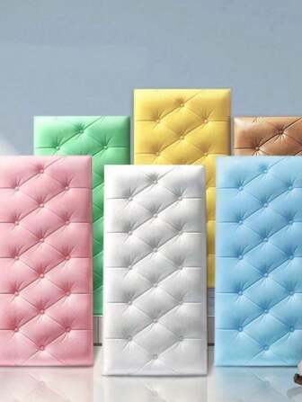 10pcs Anti-Collision Bed Headboard Soft Pads 3D Wall Stickers Self-Adhesive Foam Wall Decals For Kids Room Tatami Mat Cushion Wall Decor Room Decor Wallpaper Wall Paper Personalised Stickers