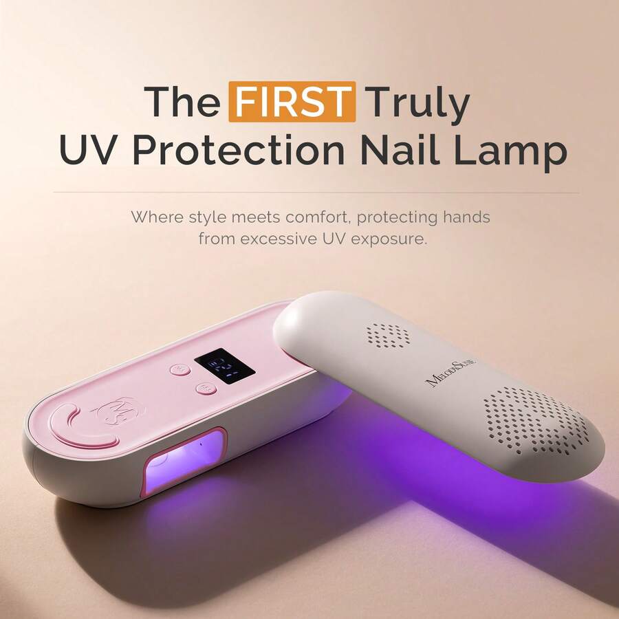 MelodySusie Innovative UV Protection Rechargeable UV/LED Nail Lamp, Cordless Gel Nail Light For At-Home Manicure And Mobile Nail Technicians-Pink - 粉色 - 查看 1