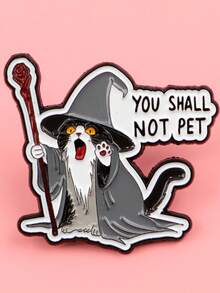 1 件黑猫珐琅别针可爱动物女巫胸针松针翻领别针徽章背包服装配饰趣味珠宝朋友礼物 - 彩色 - 查看 2