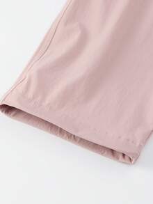 Annil Children's Clothing: Girls, Boys, Adults, Woven Long Pants, Work Pants, Summer - Pink - View 4