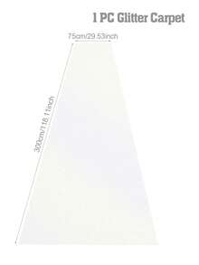 1pc 3 Meters/5m Champagne White Sequin Carpet, Suitable For Wedding, Wedding Decoration, Holiday Birthday Party Ceremony Decoration, Event Stage Background Decoration, Store Opening Entrance Decoration, Holiday Party Decoration, Room Decoration, Home Decor, Outdoor Party Decoration, Background Decoration, Wedding Party Supplies. Long Carpet Can Be Trimmed. - White - View 5