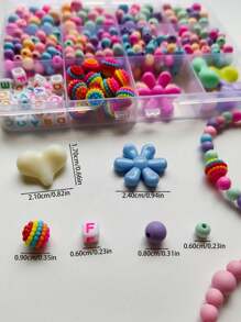 1 Caja Kit De Bricolaje Con Cuentas De Acrílico Y Estilo Dulce Y Moderno