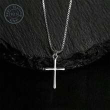 1 Piece | 925 Sterling Silver Cross Necklace, Women's Silver Cross Necklace, Chain Length 16+2 Inches, Italian Simple Fashion Style Design, Shiny Silver, Exquisite Women's Jewelry, Jewelry Pendant Stainless Steel Jewelry, Party Accessories, Bohemian Style, Elegant Style, Suitable For Women To Wear To Participate In Christmas Themes, Dances, Beach Parties, Teacher's Day Gifts, Renaissance Expo Gifts. (With Exquisite Gift Box) - Silver - View 7