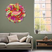 24 Inch Watermelon Summer Wreath For Front Door - Farmhouse Deco Mesh With Faux Fruit Slices - UV-Resistant Design, Red - Green Rustic Welcome Decor For Porch, Mother'S Day, And Independence Day