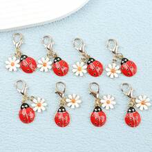 5pcs/8pcs/10pcs Mini Cute Bee/Ladybug And Little Daisy Keychain Set, Fashionable Animal Theme Design, Suitable For Bag Pendant, Very Suitable As Holiday, Perfect For Birthday, Party, Wedding, Back-To-School Season And Graduation Season Christmas Gift Ideas Bag Accessories Lanyards With Id Holder Car Accessories Bag Charms Car Accessories Teacher Friend Sister - Multicolor - View 3