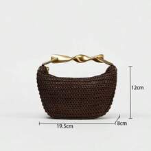 Borsa da donna nuova primavera 2025, mini borsa a tracolla con cerniera e manico in metallo intrecciato