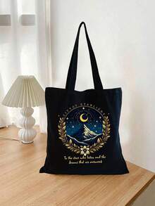 ACOTAR 图案手提包，旅行日常通勤单肩包女士购物包，折叠单肩包