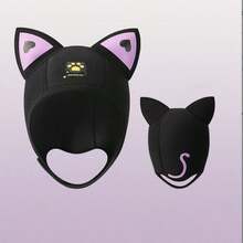 女士户外潜水/冲浪头套、防晒面罩、遮阳、弹性粘贴泳帽