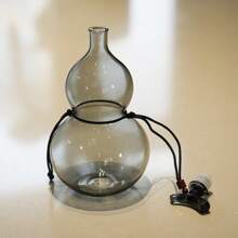 1 pezzo Brocca per vino in vetro vintage a forma di zucca, tazza per vino in pregiato vetro borosilicato con intagli, set da alcolici di stile cinese