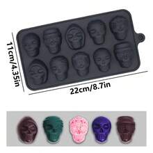 1 件装硅胶骷髅形冰格灵活冰块模具创意厨房制冰机适用于葡萄酒和鸡尾酒