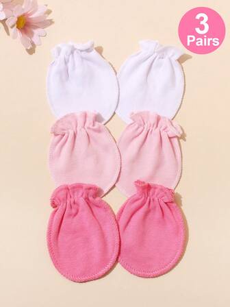 Set da 3 paia di guantini anti-graffio per neonati