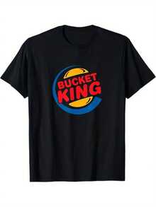 Bucket King Basketball Player Hoops Culture Funny T-Shirt Cotton   Halloween Thanksgiving Christmas Gift  Men Women Family Friends S-XXXL Black - 黑色 - 查看 1