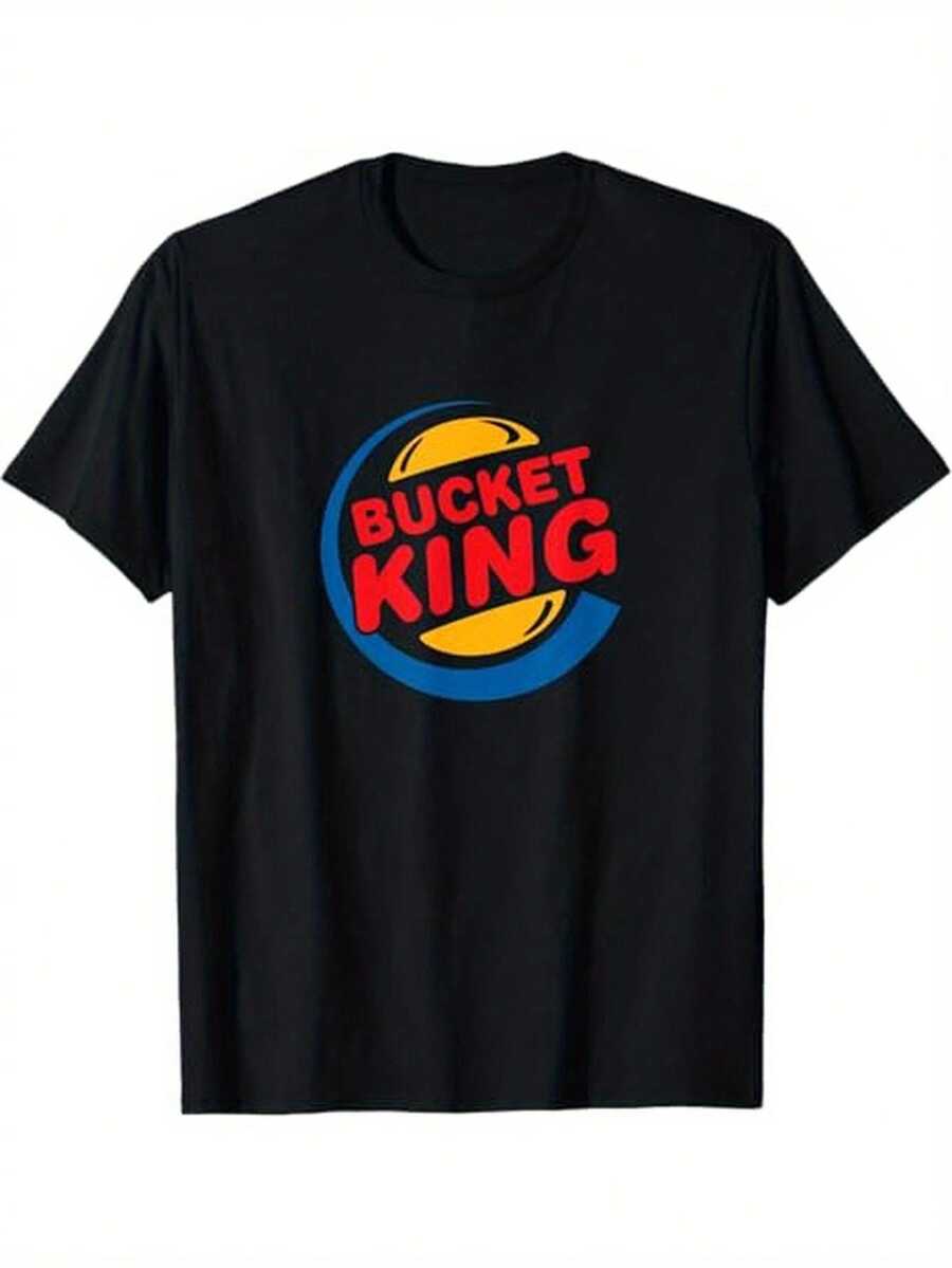 Bucket King Basketball Player Hoops Culture Funny T-Shirt Cotton   Halloween Thanksgiving Christmas Gift  Men Women Family Friends S-XXXL Black - 黑色 - 查看 1