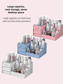 Caja de maquillaje tipo cajón, caja de almacenamiento de cosméticos de plástico, estantería para tocador, caja de almacenamiento de escritorio - Multicolor - Ver 7