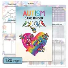 1pc Autism Care Binder,120page Care Plan For Autistic Patients - Multicolor - View 1