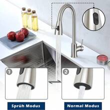 360° Rotating Kitchen Faucet With 2 Spray Modes, Water-Saving Sink Tap