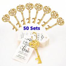 10/30/50 PCS Quà tặng đám cưới Móc mở chai chìa khóa, Quà tặng tiệc cô dâu có thẻ cảm ơn và dây chuyền, Quà tặng tiệc em bé cho khách hoặc quà lưu niệm cho khách số lượng lớn - Nhiều màu - Xem 13