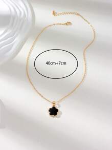 1pc Women's Delicate 5-Leaf Clover Flower Clavicle Necklace, Fashionable Versatile Chic Gifts For Party, Birthday, Anniversary