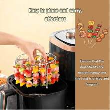 1 Set aus Edelstahl Grill + Barbecue Grill, Barbecue Set, Heißluftfritteuse, Ofen, Grill, Barbecue Grill, Küchenutensilien, Kochen, geeignet für Fleisch, Fisch, Gemüse, Obst, Feiertagsfeste, Party Geschenke, wiederverwendbare Edelstahl Barbecue Spieße und Grill