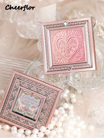 CHEERFLOR Paleta de coloretes en polvo mate de 2 colores, con tapa magnética giratoria, ligera, suave, difuminable, muy pigmentada, de textura aterciopelada, con degradado natural, todo en una paleta