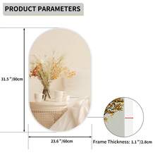 HIGHBATH Large Oval Wall Mirror, White Metal Frame, HD Glass, For Bathroom, Living Room, Bedroom - White - View 2