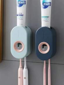 Dust-Proof Automatic Toothpaste Dispenser And Squeezer, For Wall-Mounted Toothbrush Holders, Bathroom Organizer And Storage, Holiday Gift, Bathroom Decor, Toothbrush And Toothpaste Storage Fall Decor Back To School