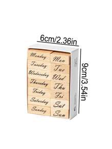 1 Set Of Vintage Number, Weather Pattern Wooden Stamps, Personalized Design Exquisite Wooden Crafts Wooden Stamps For Date Filling Tools For Calendars And Notebooks