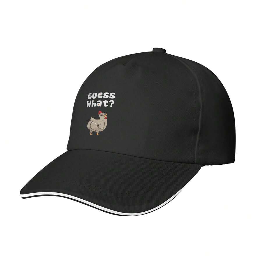 What Chicken Butt Baseball Cap Adjustable Unisex Hat For Men Women Fashionable Sun Hat Breathable For Casual Outdoor Street Daily Wear - Black - View 1