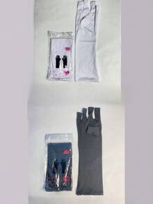 1 双/2 双防紫外线手套，适用于凝胶美甲灯，专业防紫外线露指手套，保护双手免受指甲紫外线照射