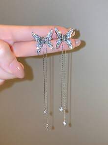 Women Dangle Earrings - Butterfly Tassel - View 1