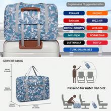 Foldable Waterproof Travel Bag Unisex Lightweight Cabin Luggage Gym Tote Weekend Holdall Carry On Handbag For Men And Women Holidays And Gifts - Blue-flowers - View 6