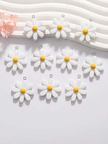 10pcs Small Daisy DIY Bag Charm Accessories Stickers Beach Y2K Beach Accessories - Baby Blue - View 1