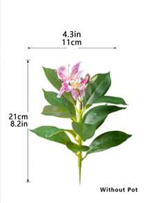 1 pieza de 21 cm a 40 cm de altura, Plantas artificiales tropicales de azalea, rama de árbol de caucho falso, hojas de magnolia de plástico verde con tacto real de seda para decoración del hogar, jardín, boda y balcón, sin maceta