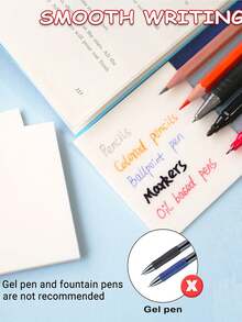 1 件 50 张 2.99 英寸 X 2.99 英寸防水透明便签/半透明便签垫 - 耐用自粘便签，适用于学校、办公室和家庭使用、学校用品、返校 - 白色 - 查看 6