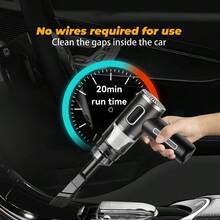 RAF 1 Set Penyedot Debu Genggam Tanpa Kabel, Dengan Kepala Sikat Panjang, Daya Hisap Kuat Portabel, Penyedot Debu Mini Cocok Untuk Membersihkan Mobil, Kantor, Ruangan Dan Rak - MultiWarna - View 7