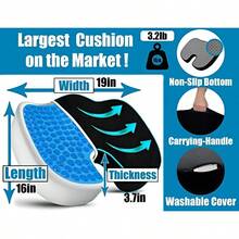 Orthopedic Gel Seat CushionOffice Chair Cushion W 90% More Memory Foam For Sitting ComfortErgonomic For Coccyx Tailbone Sciatica And Back Pain Relief Perfect For Car Truck Wheelchair Desk Chair
