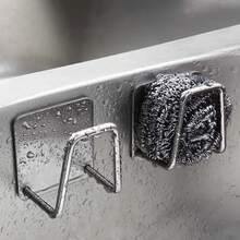 Under Cabinet Cutting Board Holder - 4 Pcs Pot Lid Organizer For Cabinet Cutting Board Holder Rack Storage Stainless Steel Under Shelf Counter Chopping Board Holder,Sink Sponge Shelf - Silver - View 11