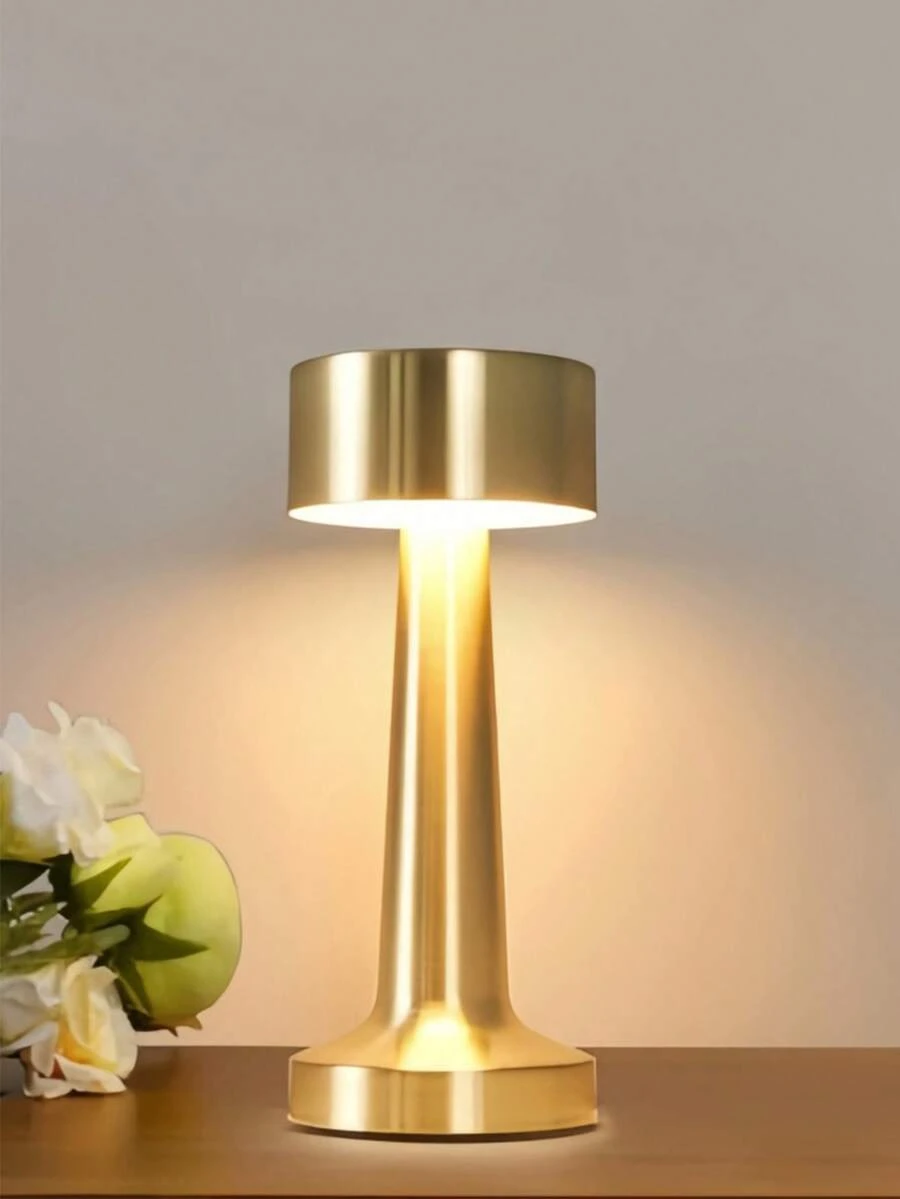 1 قطعة مصباح مكتب لاسلكي قابل للشحن، قابل للتعتيم ب- 3 ألوان، بتشطيب من النحاس المصقول، مناسب لغرفة النوم والمعيشة والمكتب والسكن الجامعي والبار والحفلات والمطاعم، إضاءة LED، إضاءة ليلية، غطاء مصباح، إضاءة - متعدد الألوان - مشاهدة 1