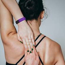 Sport Balance Bracelet Burn Silicone Wristbands Energy Bracelets Sports Band Bracelet Waterproof Lightweight For All Sport Men And Women - PurpleBlack - View 3