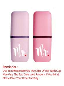 Portable Couple Travel Toothbrush Cup, Wash Cup, Household Bathroom Storage Box, Tooth Tank, Mouthwash Cup, Travel Toothbrush Case, Rinsing Cup, And Toothpaste Holder - Alcohol-Free, Compact Design, Perfect For Oral Care On The Go.Couple Supplies,Outdoor Business Travel Supplies Box,Valentine's Day Gift - Multicolor - View 8