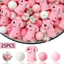 25/28pcs Set New 3D Nurse Style Silicone Beads, 15mm Round Beads, Keychain Pendant Used For DIY Pen Jewelry Making Gift Craft Bracelet Making - 3D Nurse Series - View 16