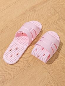 Unisex Foldable Travel Slippers, Indoor Home Bathroom Shower Drainage Quick Drying Massage Sandals, Lightweight Fast Drying Bathroom Non-Slip Flat Slides - Pink - View 3