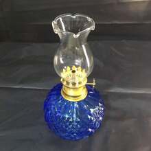 Exquisite Retro Glass Oil Lamp Thickened Without Tilting Artificially Blown Embossed Lampshade Glass Lamp