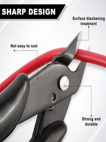 1 Pc Black 170 Wire Cable Cutters, Precision Electronic Flush Cutter Small Micro Side Cutting Pliers For Jewelry Making, 3D Printer Work, Model Craft - Black - View 4