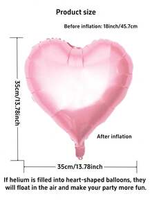 AFYPRTY 10/20pcs 18 Inch Light Pink Heart Aluminum Foil Balloon Suitable For Festive Party Room Decoration Supplies Mother's Day Valentine's Day Outdoor Event Planning Decorations, Back To School Valentine Day - Baby Pink - View 5