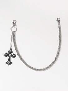 1pc Men's Large Cross Chain, Alloy Chain, Thick Chain, Decorative Pants Chain, Unisex Couples Design, Suitable For Teen, Summer Casual, Outdoor, Athletic, Vacation, Travel, Graduation Gifts, Birthday, Daily Wear