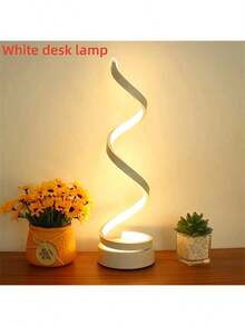 1pc Adjustable 3-Color Spiral Desk Lamp, USB Powered, Suitable For Office, Bedroom, Living Room, Great Gift For Friends - Snake - View 4