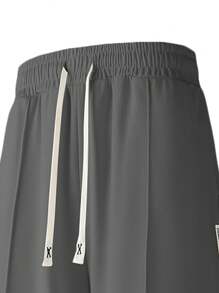 Pantalones casuales anchos con cintura con cordón para hombre