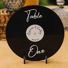 Customize Vinyl Record Wedding Table Numbers And Seating Chart Decorations, Retro Wedding Party Table Decor, Personalized Music Wedding Find Your Seat - Multicolor - View 2