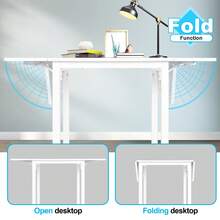 Jooli H Folding Dining Table, Drop Leaf Extendable Kitchen Table For Small Spaces, Seats 2-6 People, White, 120x70x76cm - White - View 6
